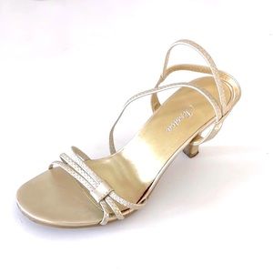 Jessica Gold Strappy Heeled Sandals